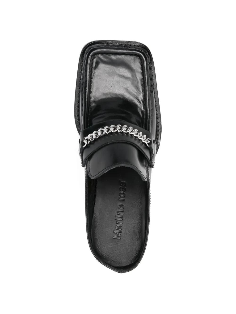 Martine Rose Square-Toe Chain Mules in Black | Lyst