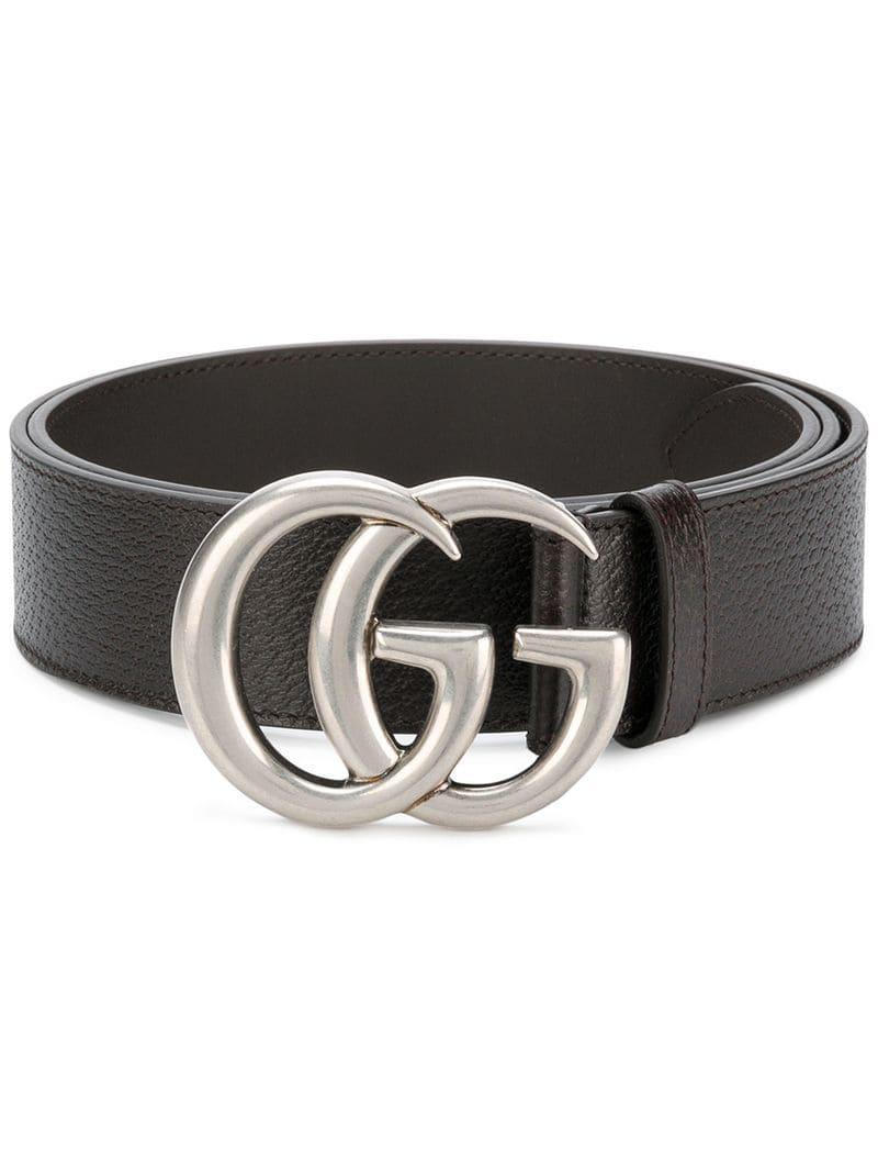 Lyst - Gucci Double G Buckle Belt in Brown for Men