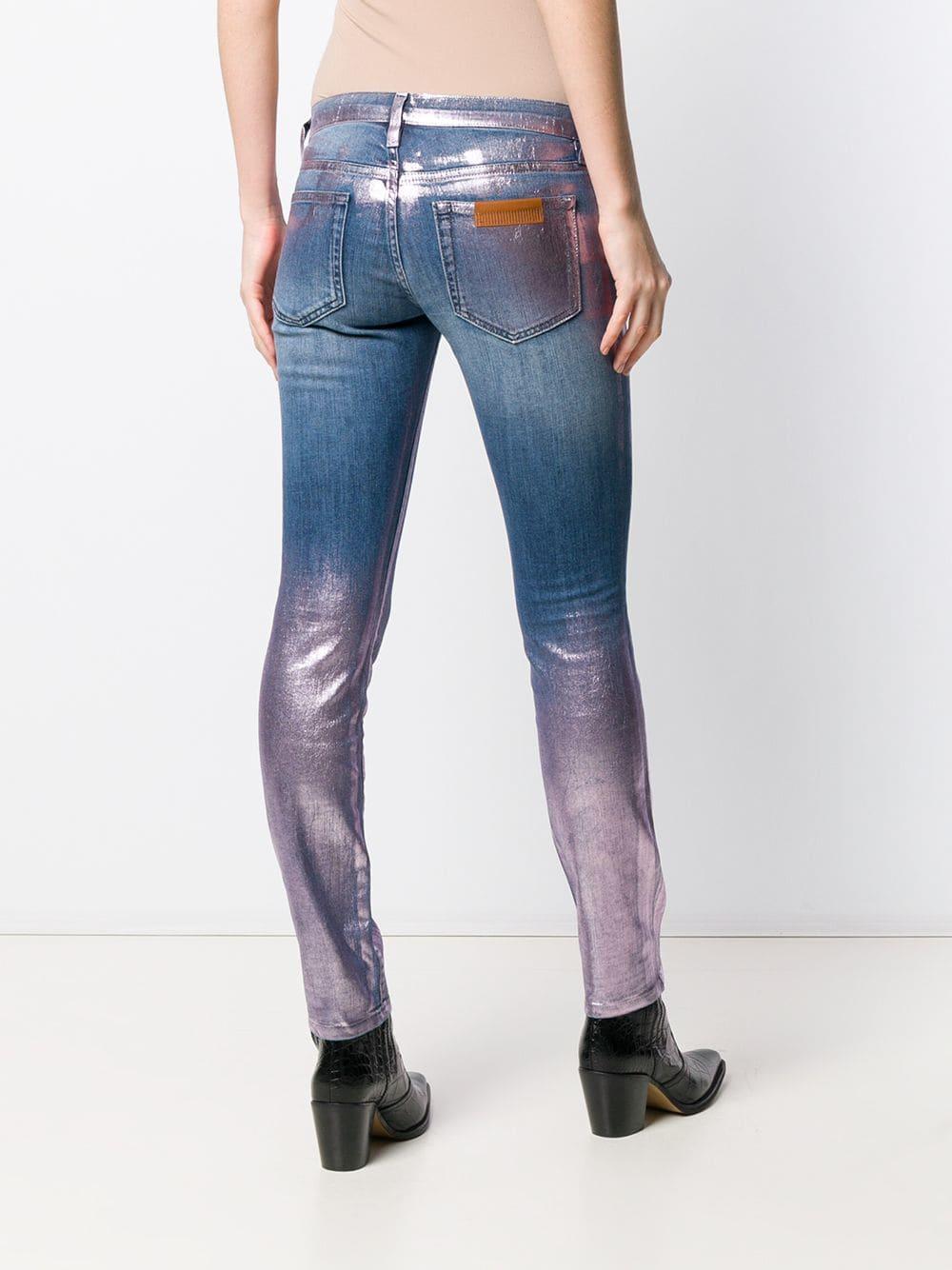 Faith Connexion Denim Metallic Paint Jeans in Blue Lyst