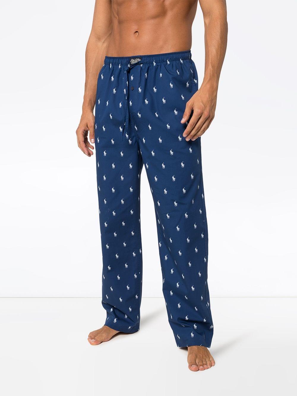 Polo Ralph Lauren Cotton Logo Print Pyjama Trousers in Blue for Men | Lyst