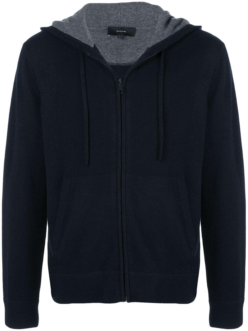 Vince Cashmere Zip-up Hoodie in Blue for Men - Lyst