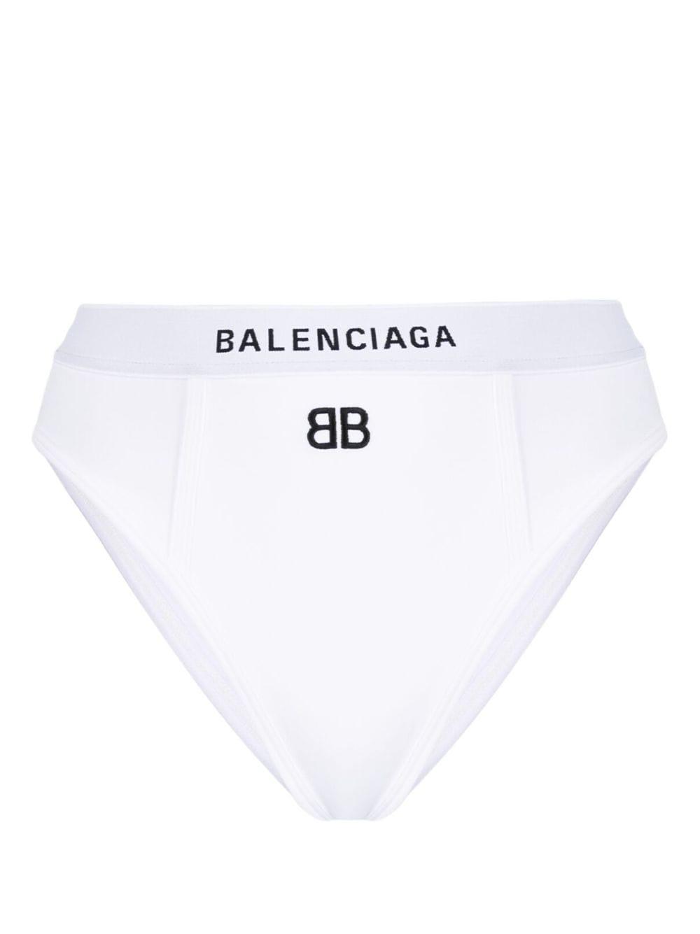 Balenciaga Logo-embroidered Sports Briefs in White