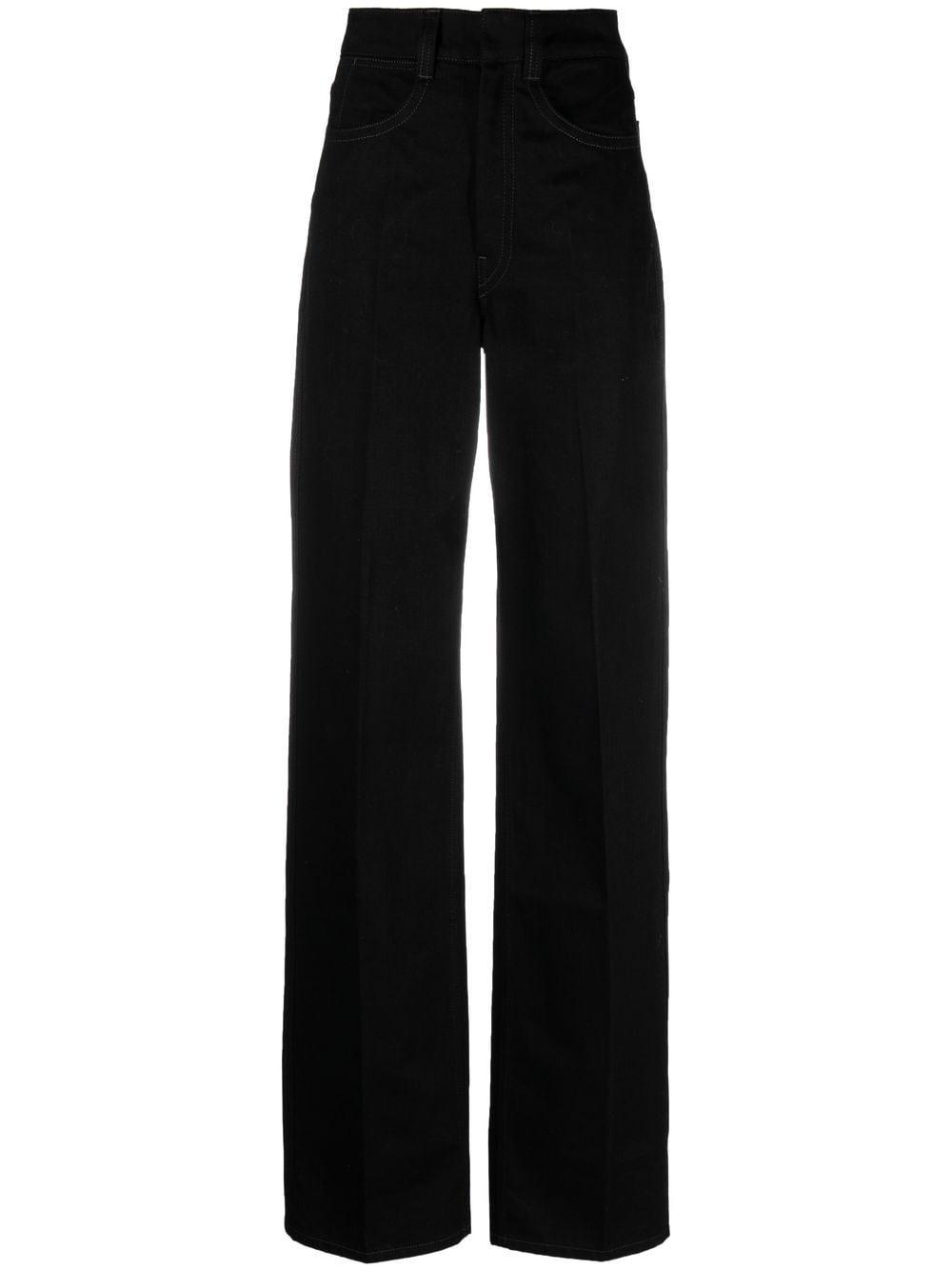 Lemaire High-waisted Denim Trousers in Black | Lyst