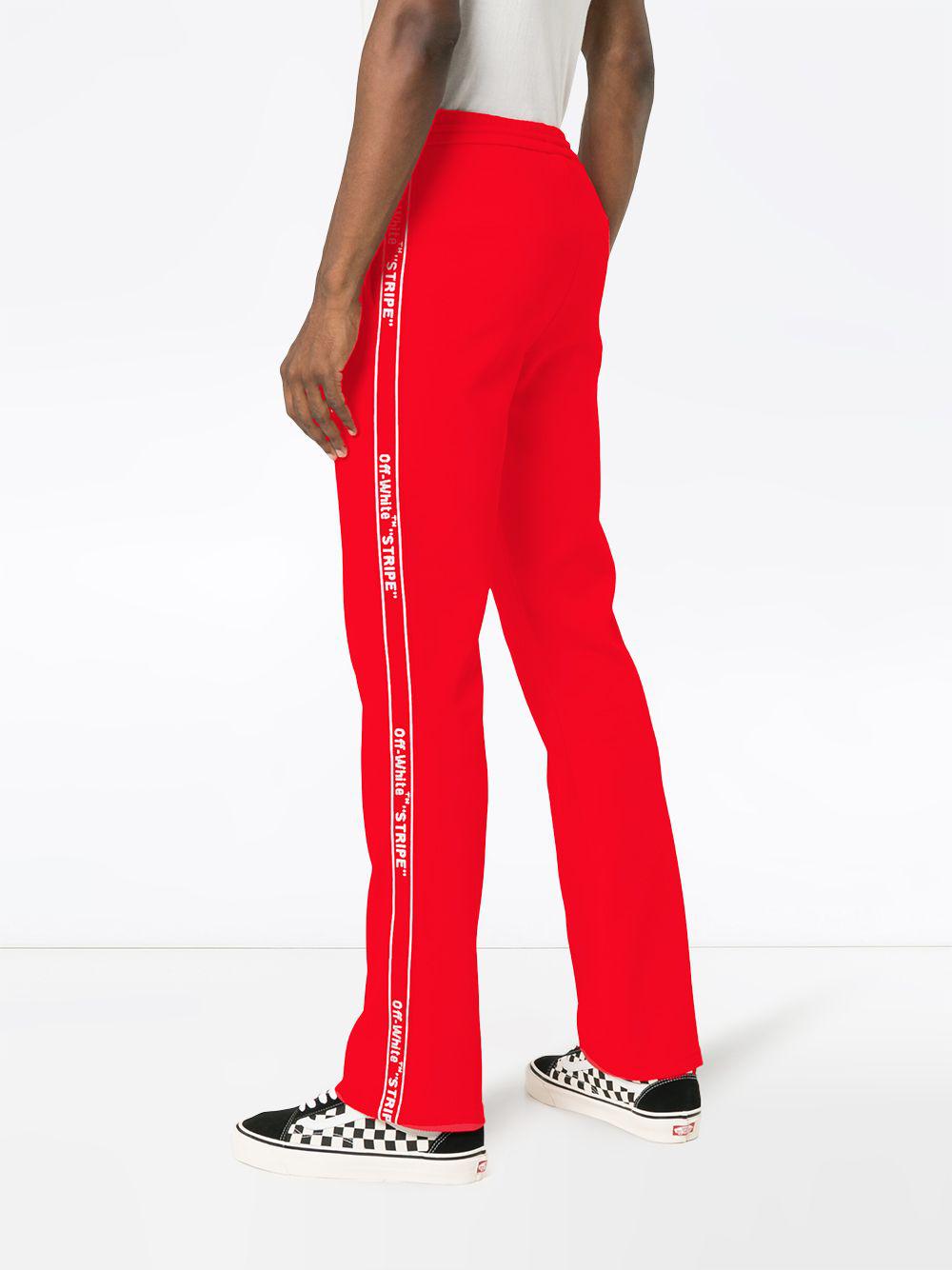 Forbindelse uafhængigt bønner Off-White c/o Virgil Abloh Logo Track Pants in Red for Men | Lyst