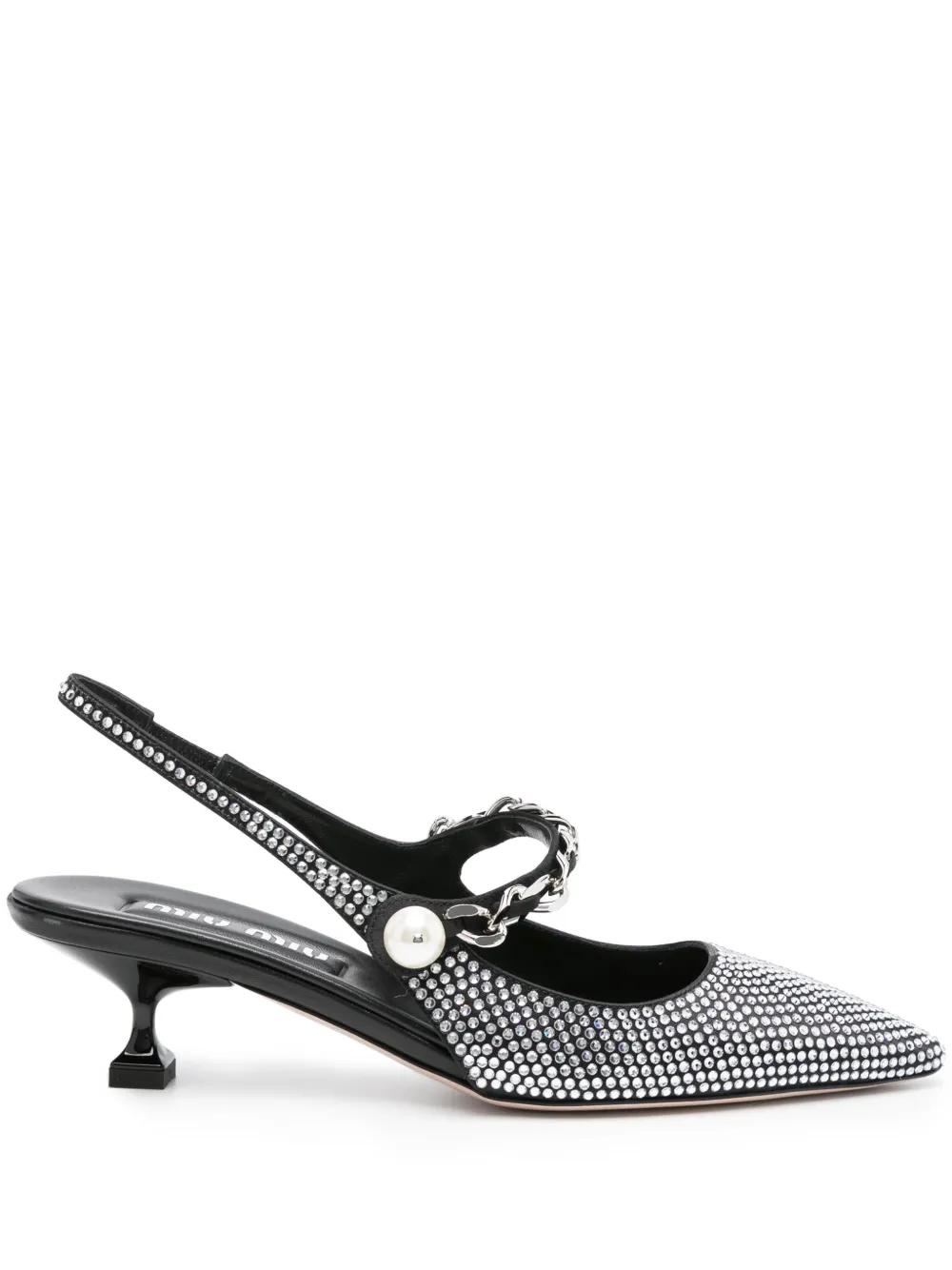 【関税&送料込】Miu Miu Pumps Miu Miu Slingback Pumps | Black | FARFETCH