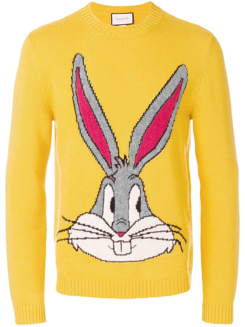 Correspondentie Bloemlezing Tientallen Gucci Bugs Bunny Sweater in Yellow for Men | Lyst