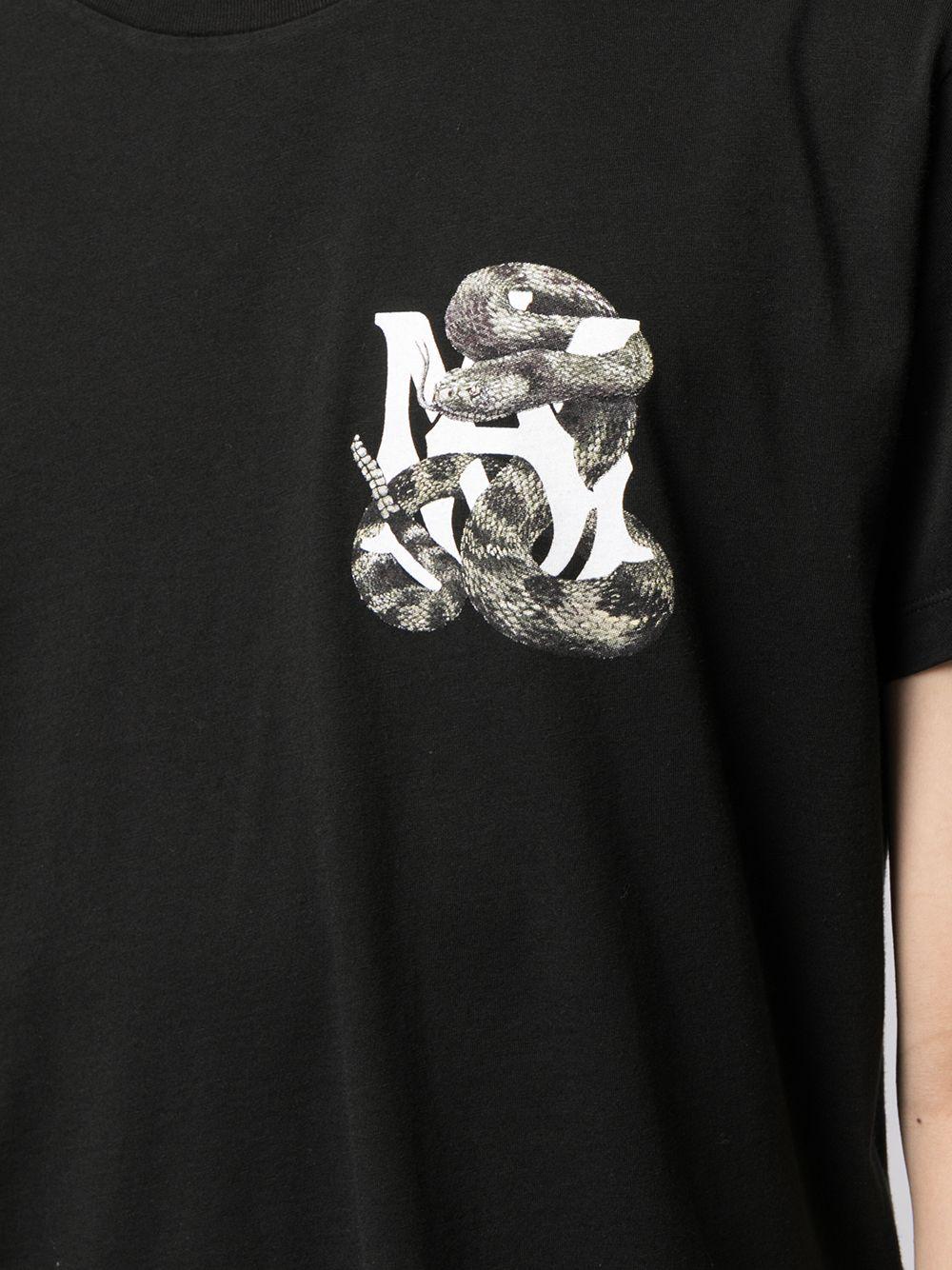 Amiri Snake-print Cotton T-shirt in Black for Men | Lyst
