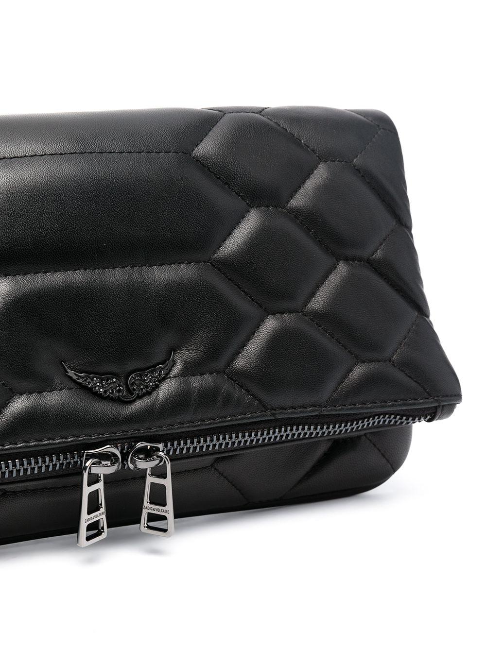Zadig & Voltaire Rock Mat Scale Clutch Bag in Black | Lyst