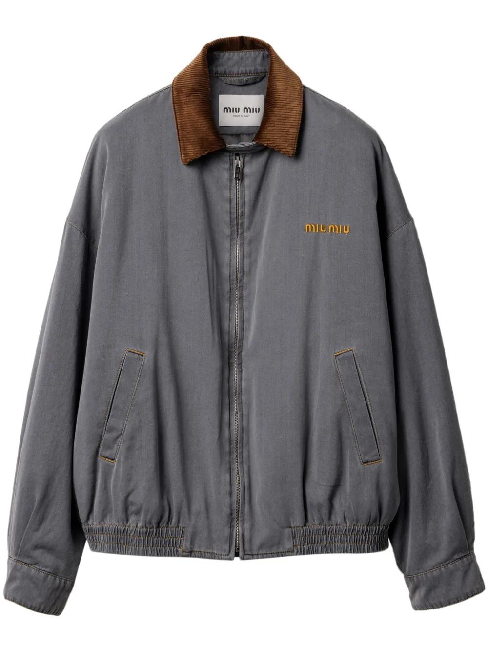 Miu Miu ベルベット ボンバージャケット グレー | Lyst Miu Miu ベルベット ボンバージャケット グレー | Lyst