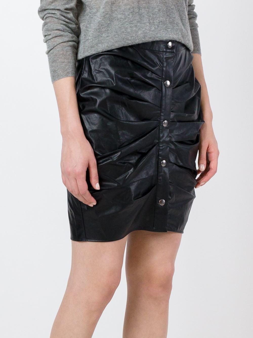 Étoile Isabel Marant 'july' Faux Leather Skirt in Black - Lyst