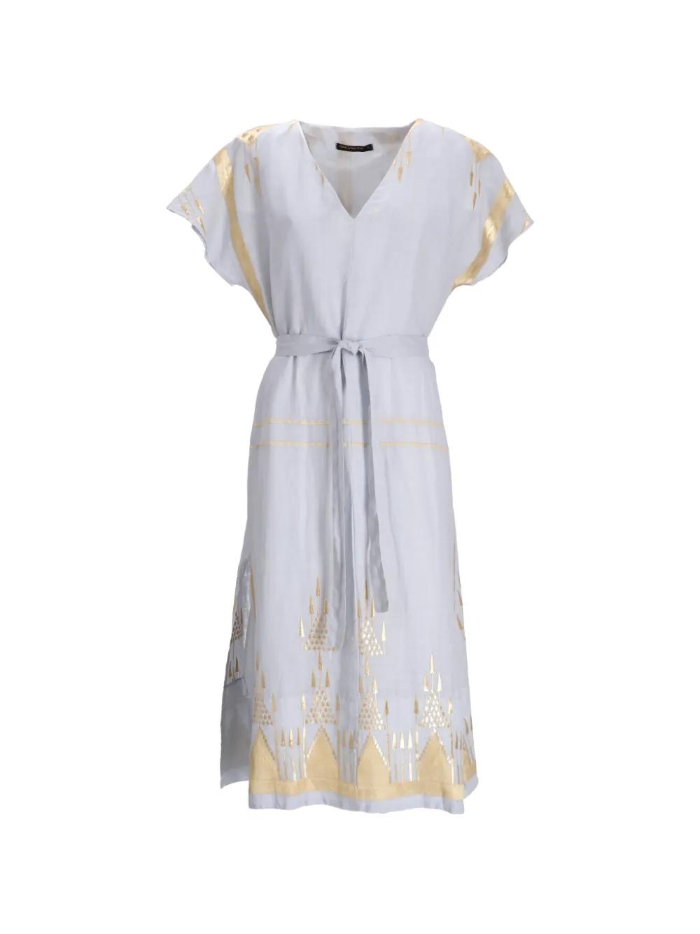 greek archaic kori midi dress Greek Archaic Kori | Lefkada Scoop Neck Midi Dress White
