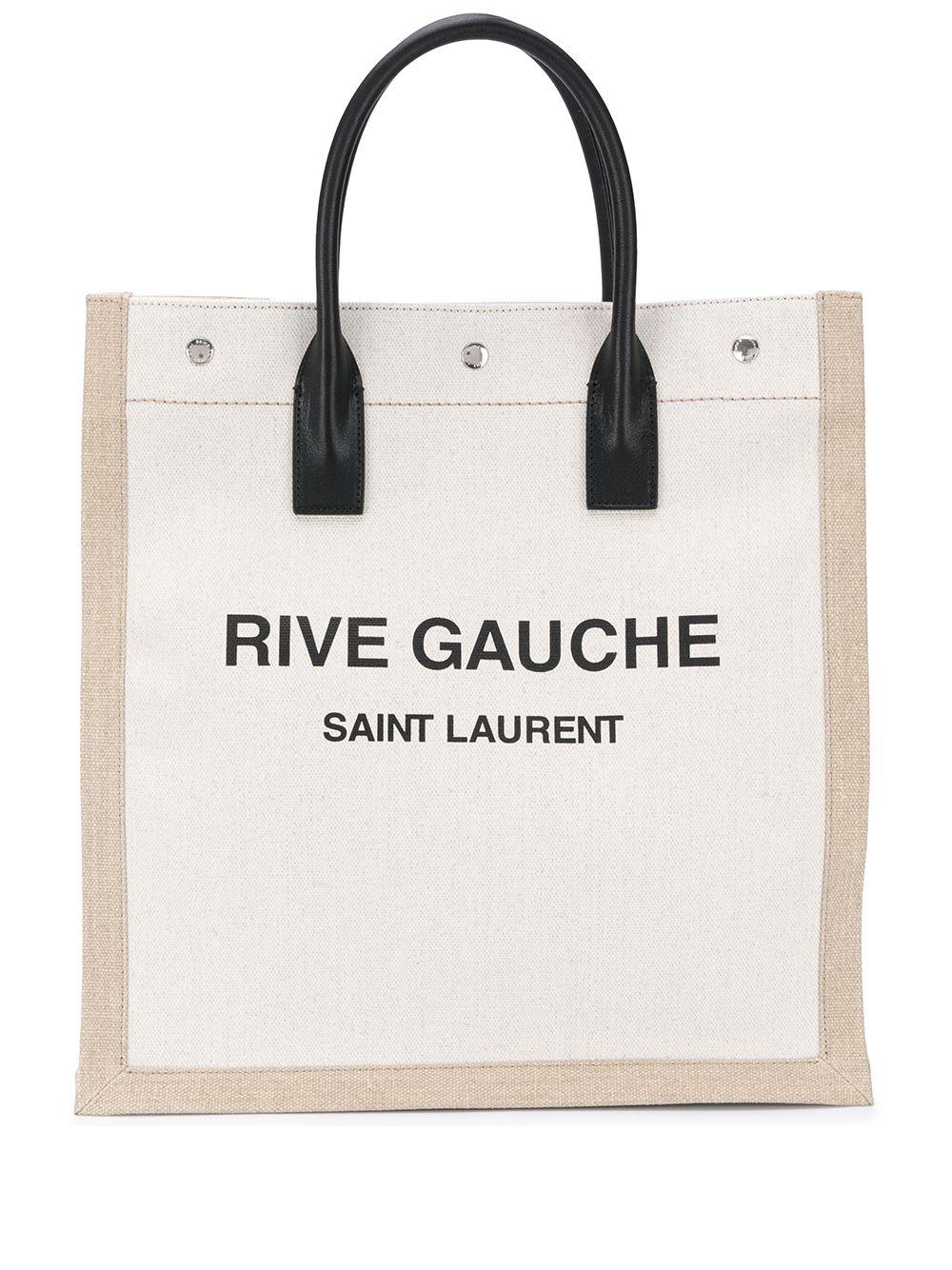 Saint Laurent Linen Rive Gauche Logo Tote Bag - Save 22% - Lyst
