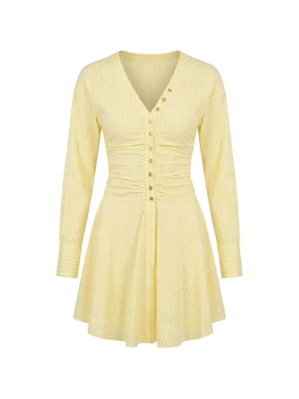 pinko yellow dress Pinko Knit Midi Dress With Openwork Yellow/Nude Pinko