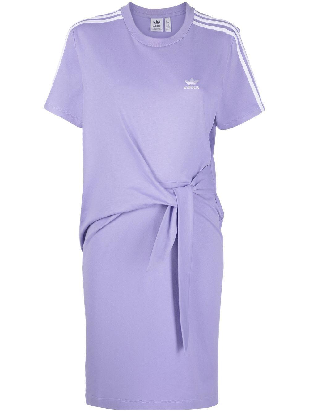 レディース パープル ノットディテール Tシャツワンピース Zdravodaste Org