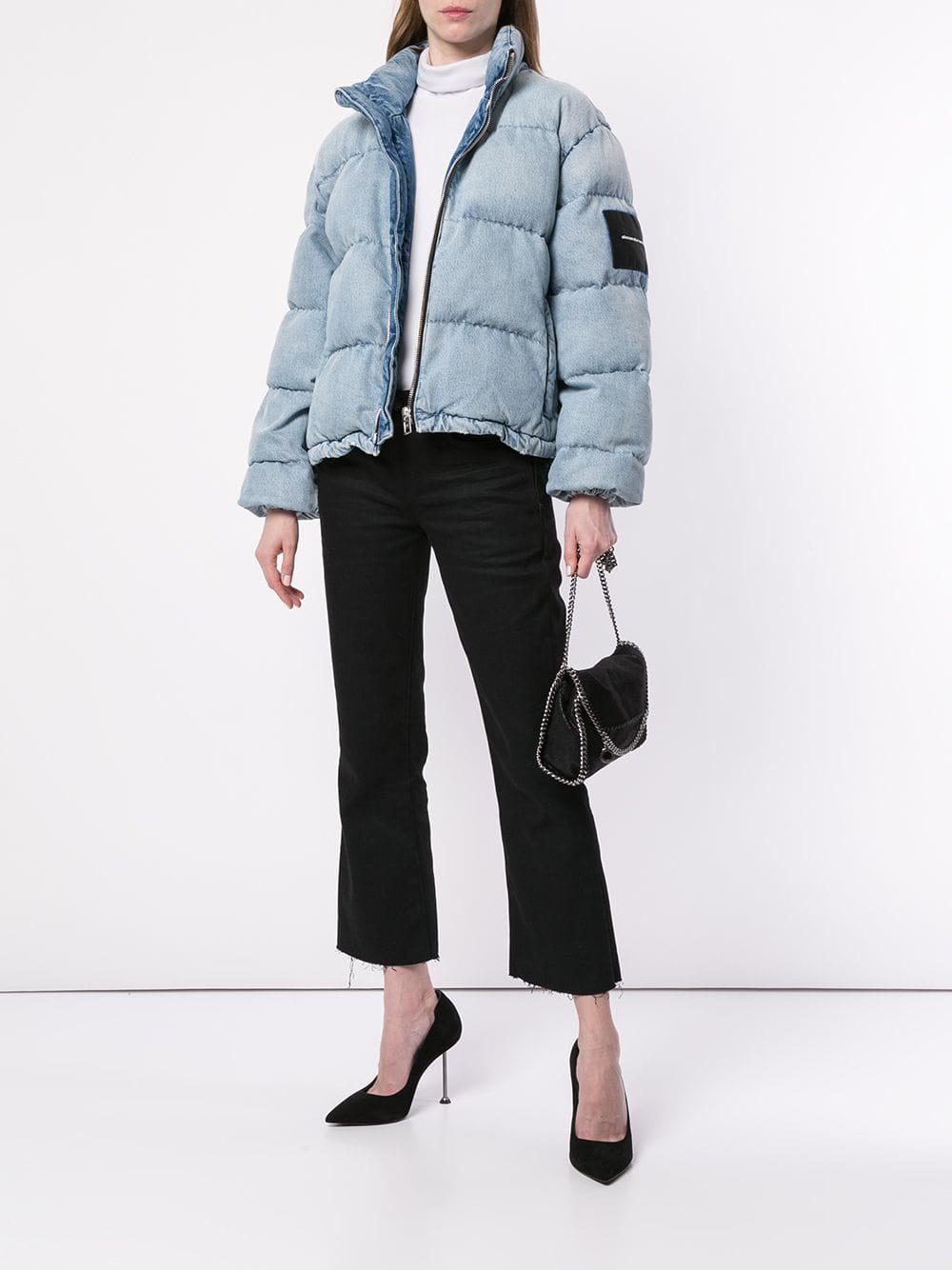 alexander wang denim puffer jacket