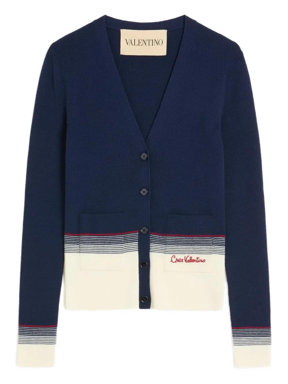 RED VALENTINO フリルカーディガン ブルー 青