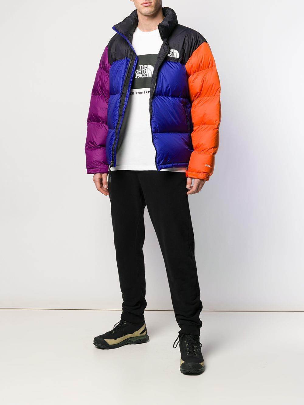 color block north face jacket