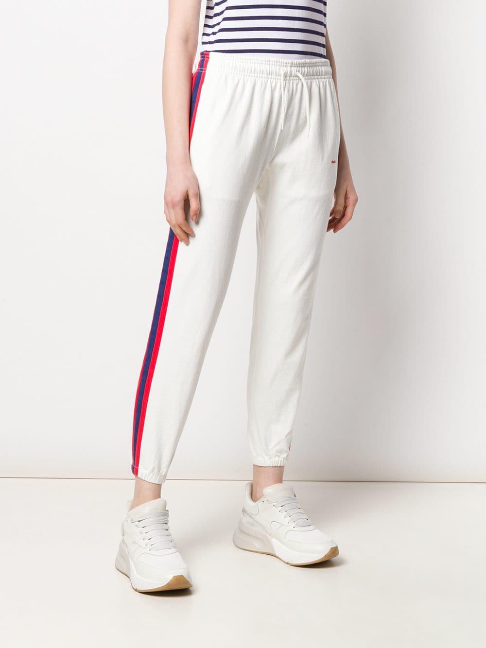 polo ralph lauren tapered jogger in navy with white side stripe