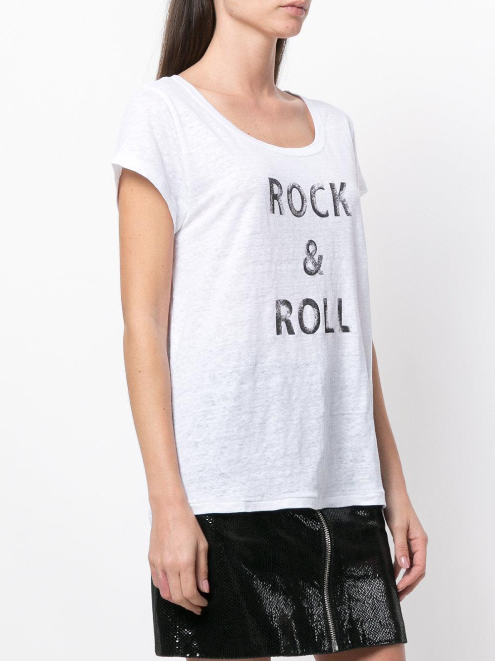 Zadig & Voltaire Linen Rock And Roll T-shirt in White | Lyst