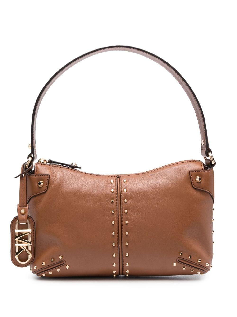 MICHAEL Michael Kors Astor Large Studded Leather Shoulder Bag in Brown |  Lyst