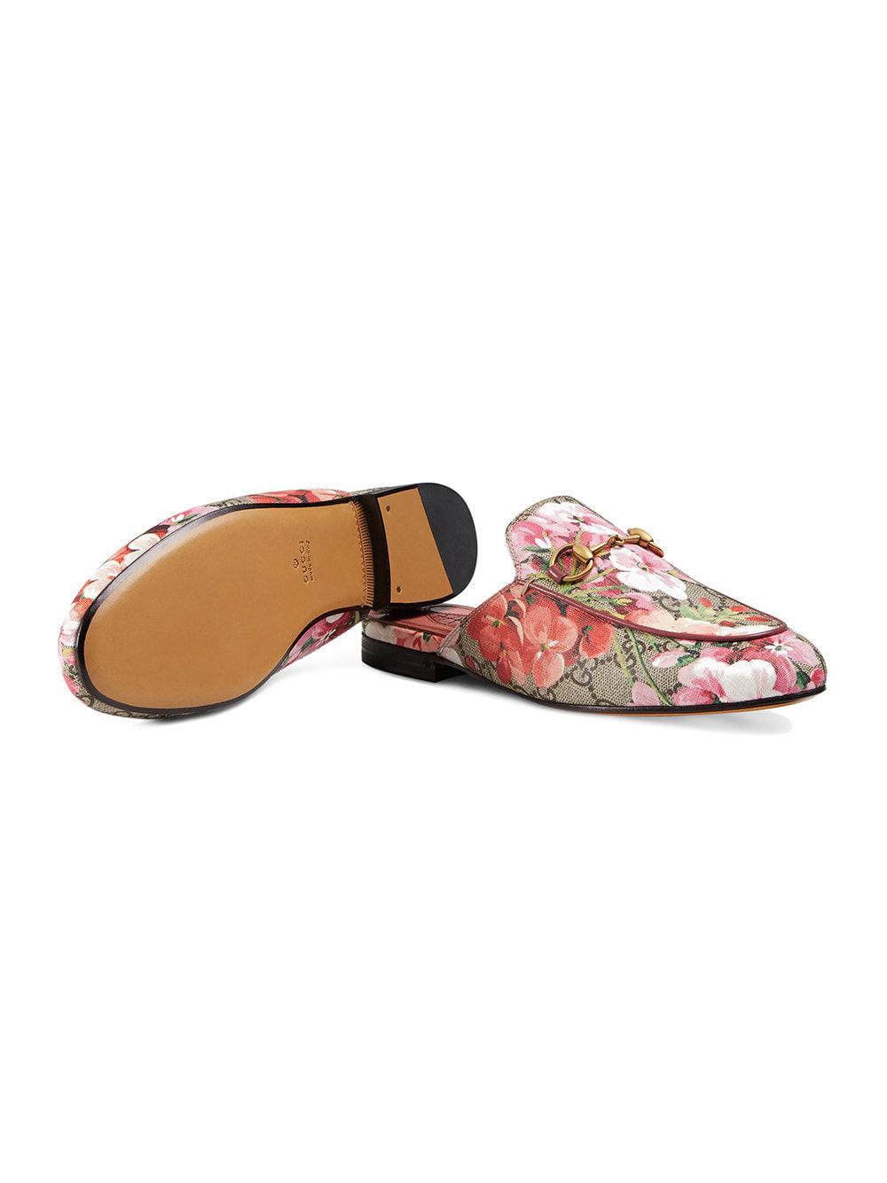 Personligt Bibliografi Addition Gucci Princetown GG Blooms Slipper in Pink | Lyst