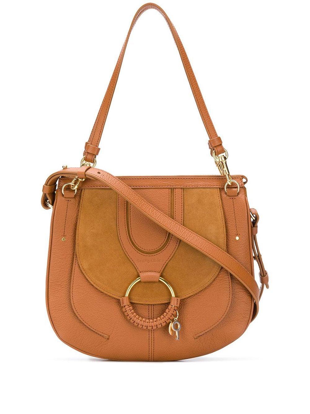 See By Chloé Cotton Medium Hana Leather Saddle Bag in Brown Save 49 Lyst