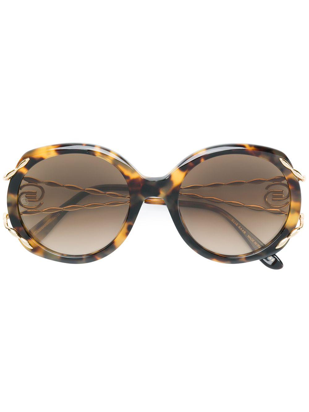 Elie Saab Tortoiseshell Oversized Logo Sunglasses in Brown - Lyst