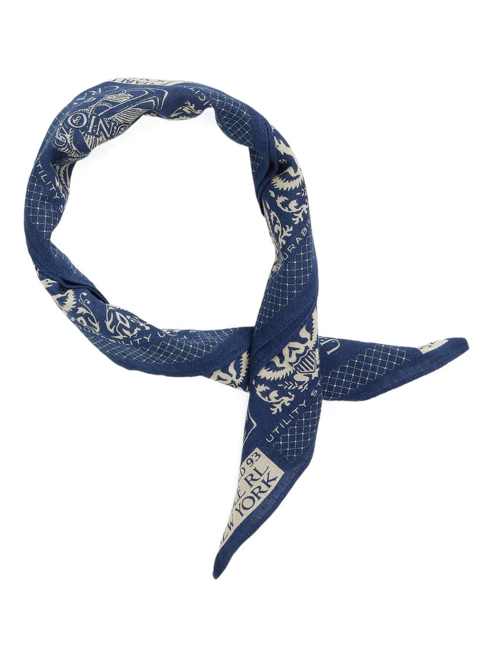 小物 RRL Bandana Scarf Stole RALPH LAUREN RRL Silk Bandana Ascot in Blue | endource
