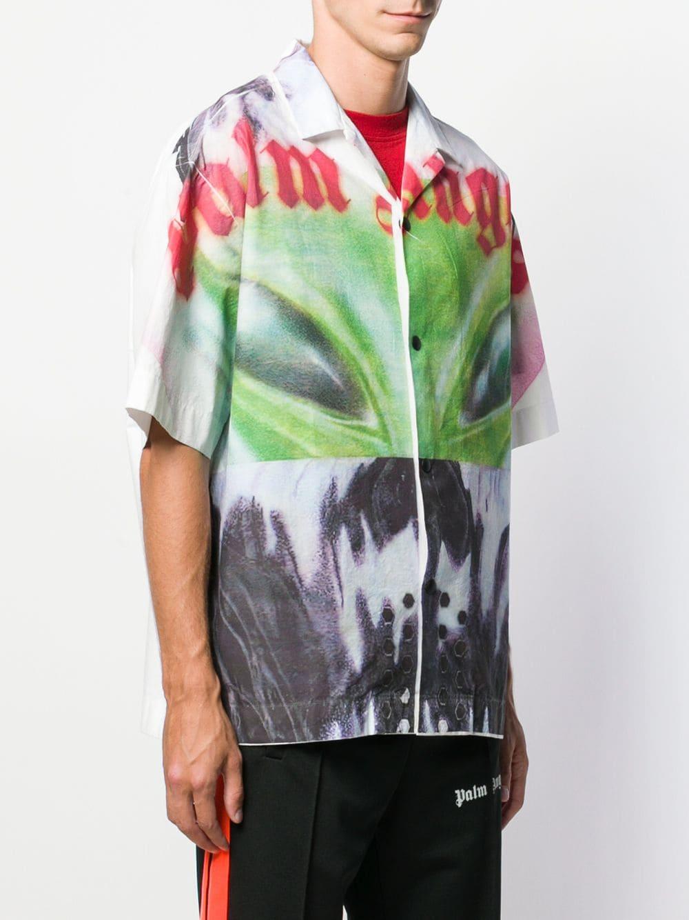 Palm Angels Cotton Alien Bowling Shirt 