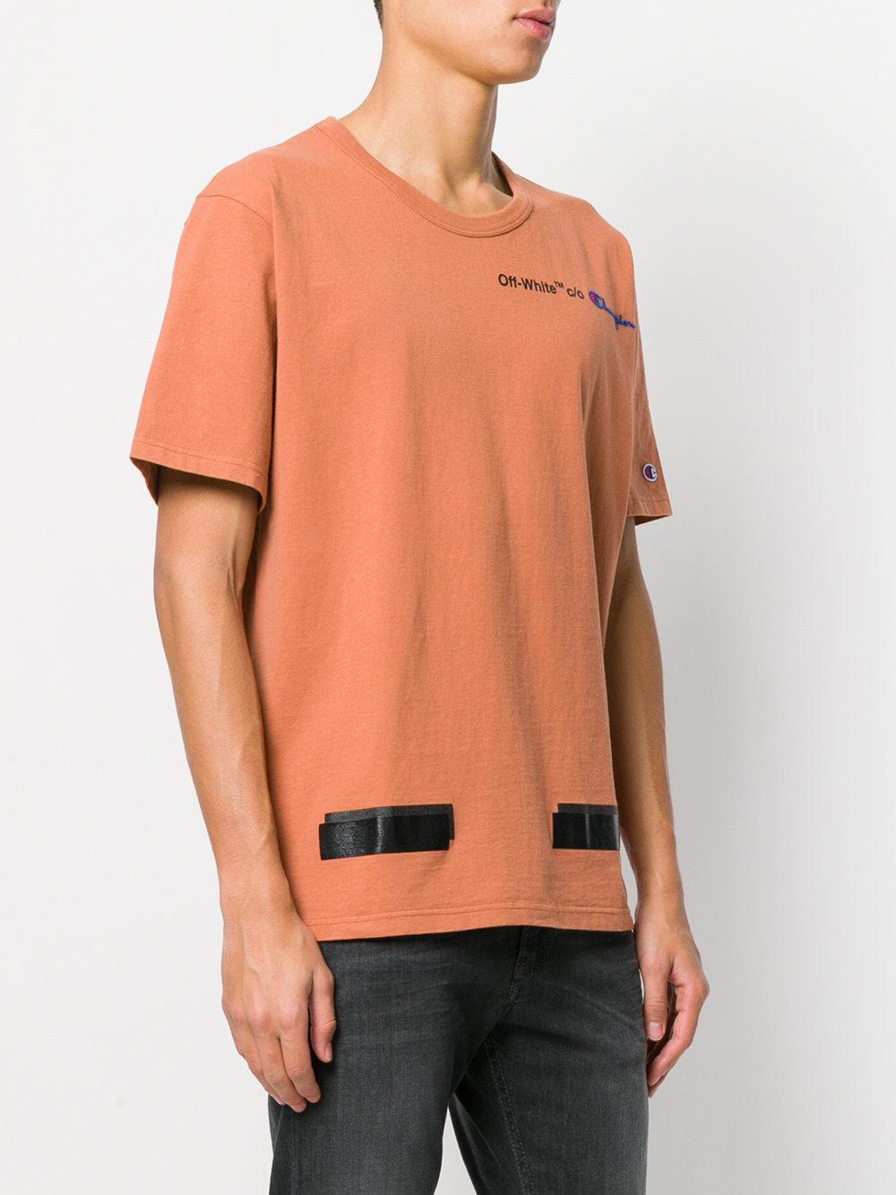 Off-White c/o Virgil Abloh Cotton X Champion Oversized T-shirt in Light  Brown (Brown) for Men | Lyst