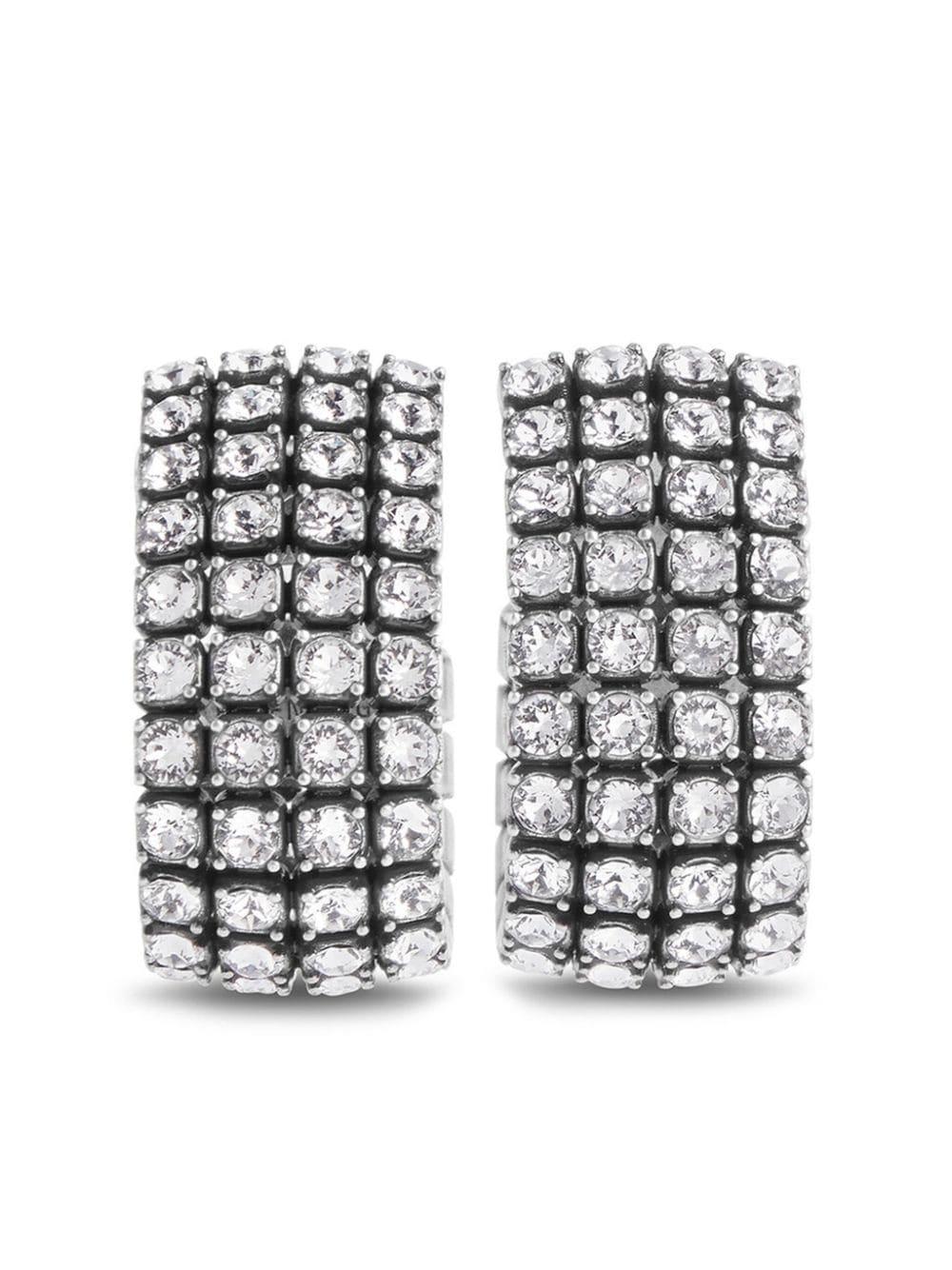 Balenciaga Crystal-embellished Ear Cuffs in White | Lyst