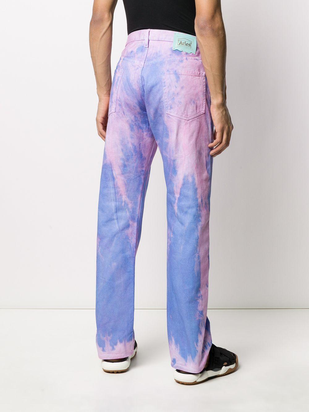 Aries Denim Tie-dye Print Straight-leg Jeans in Pink for Men - Lyst