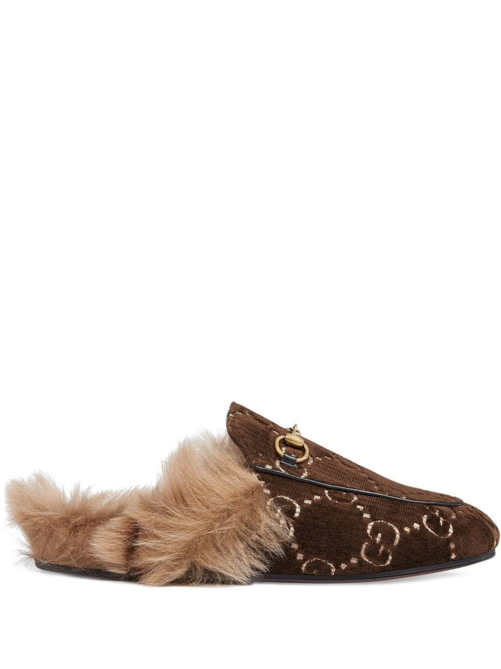 brown gucci slippers