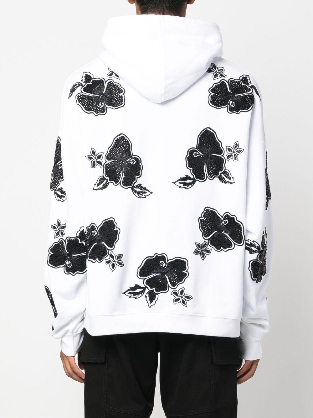 DSquared² Floral-print Hoodie in White for Men | Lyst