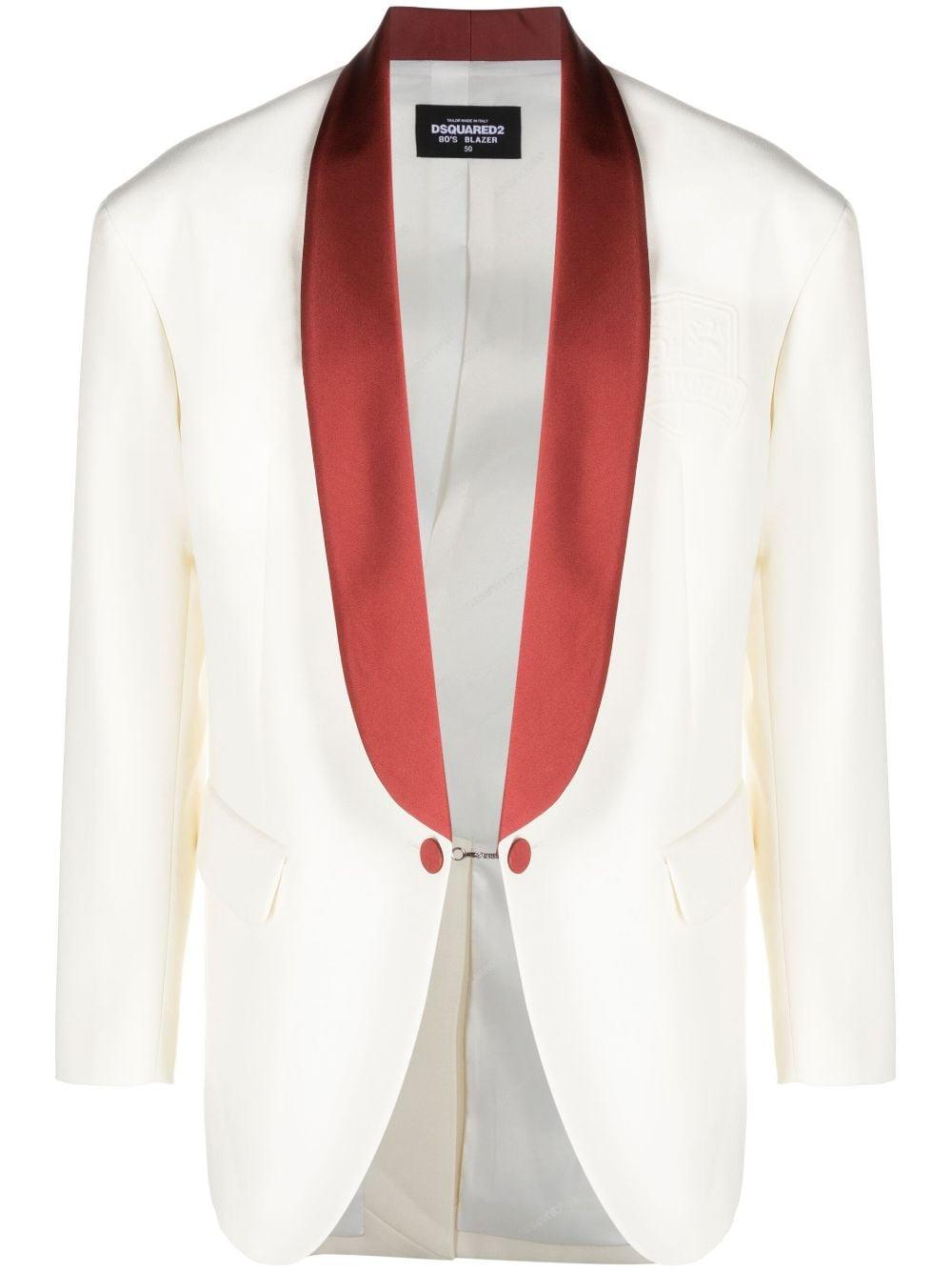 DSquared² Shawl-lapel Contrast Blazer in Red for Men | Lyst