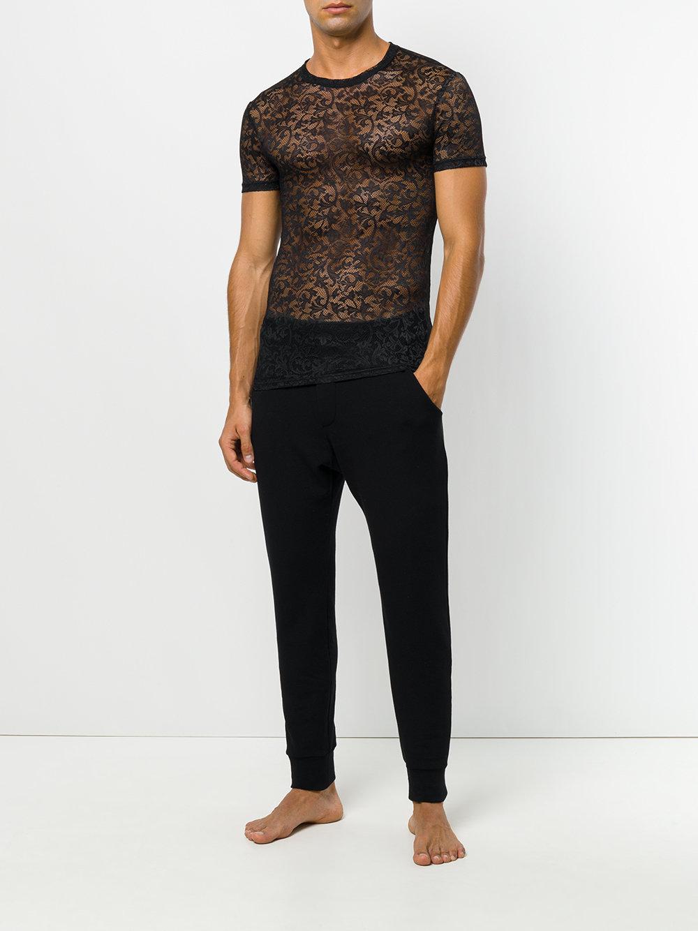 endnu engang Bageri Er deprimeret Versace Lace T-shirt in Black for Men | Lyst