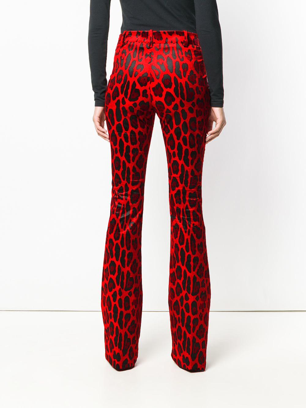 Red Discharge Bird Print Straight Pants Only – Fabnest