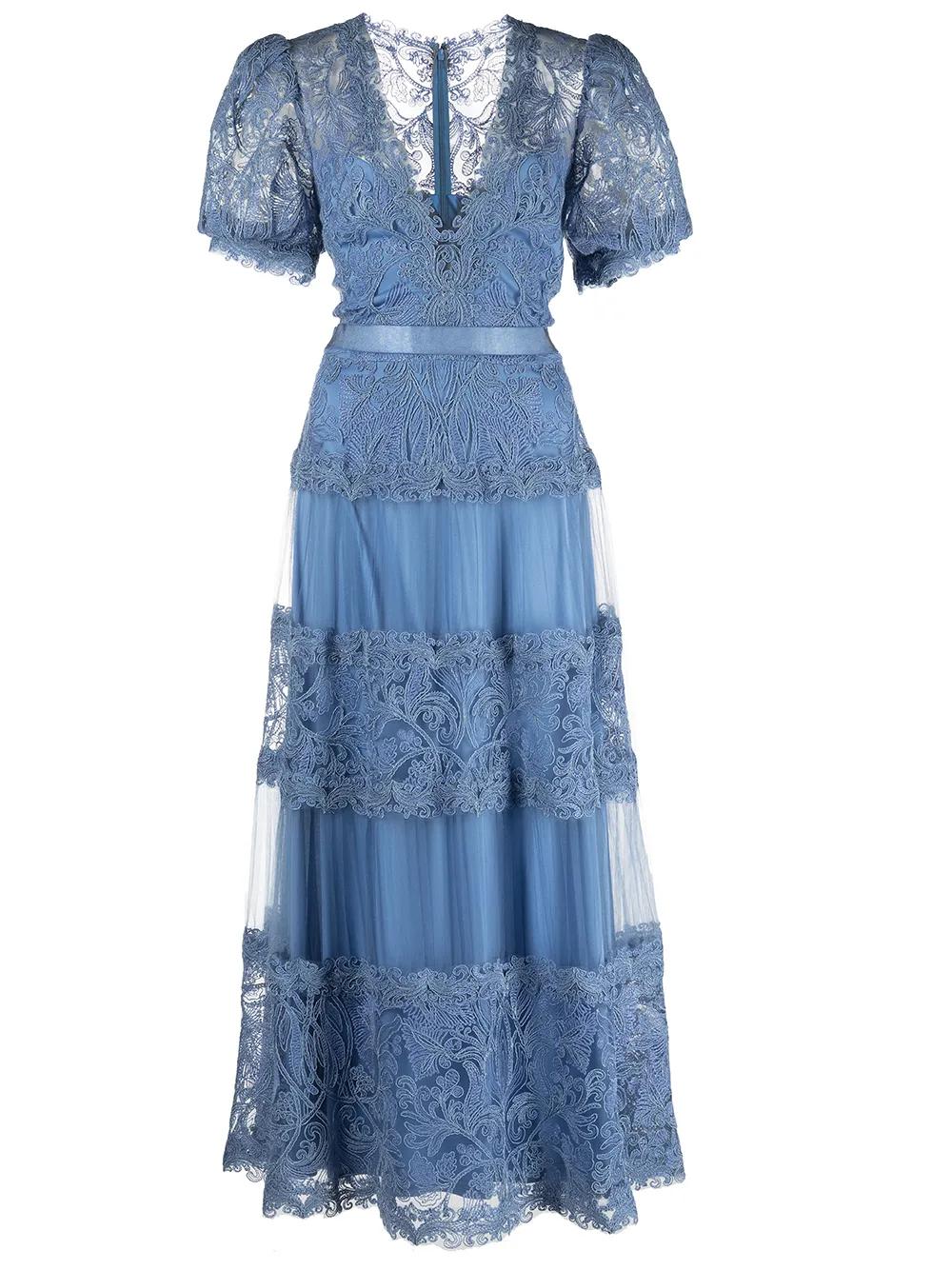 uo perfectly victorian lace trim corset midi dress White Cotton Midi Dress – Corset Bodice Lace Trim main image 1