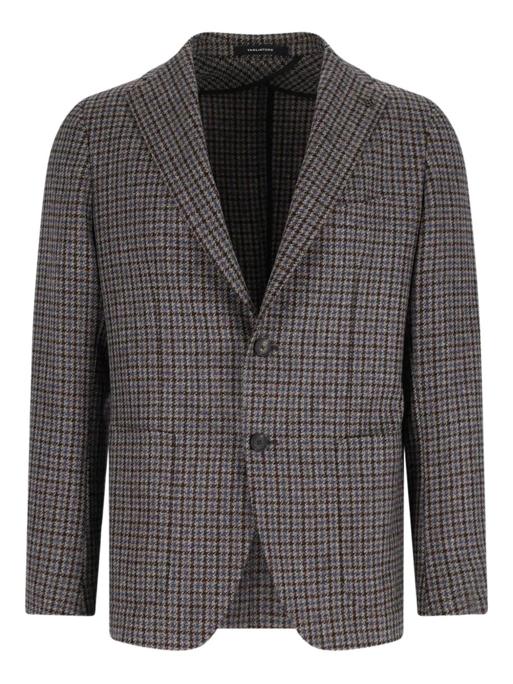 ジャケット HOUNDSTOOTH SINGLE-BREASTED BL Pkrboro Men's Blazer Houndstooth Single Breasted Button