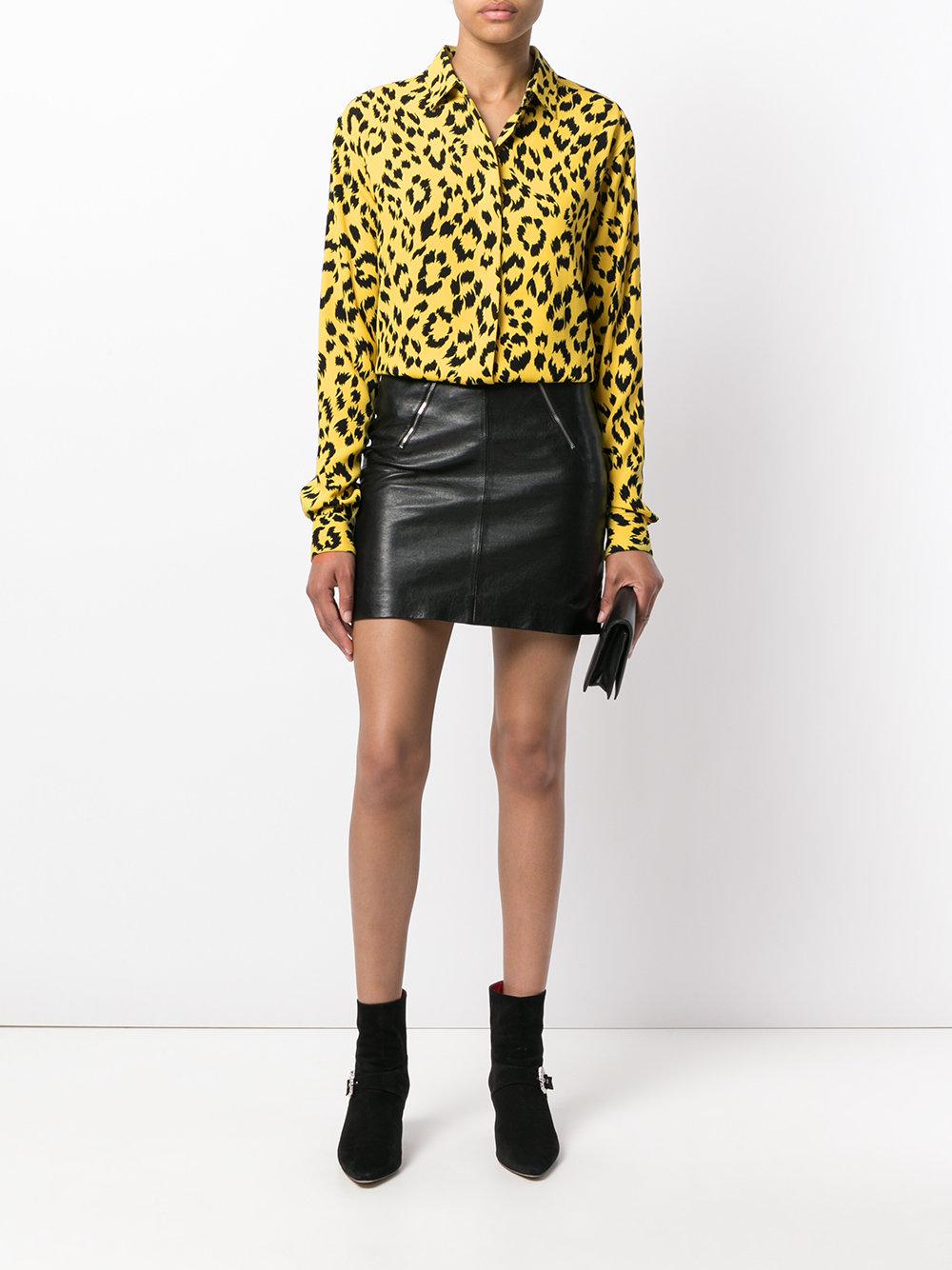 yellow leopard print top