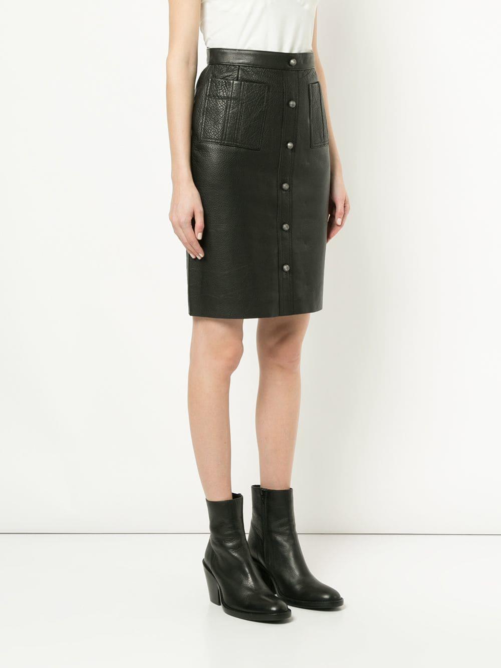 Aje. Leather Martin Midi Skirt in Black 