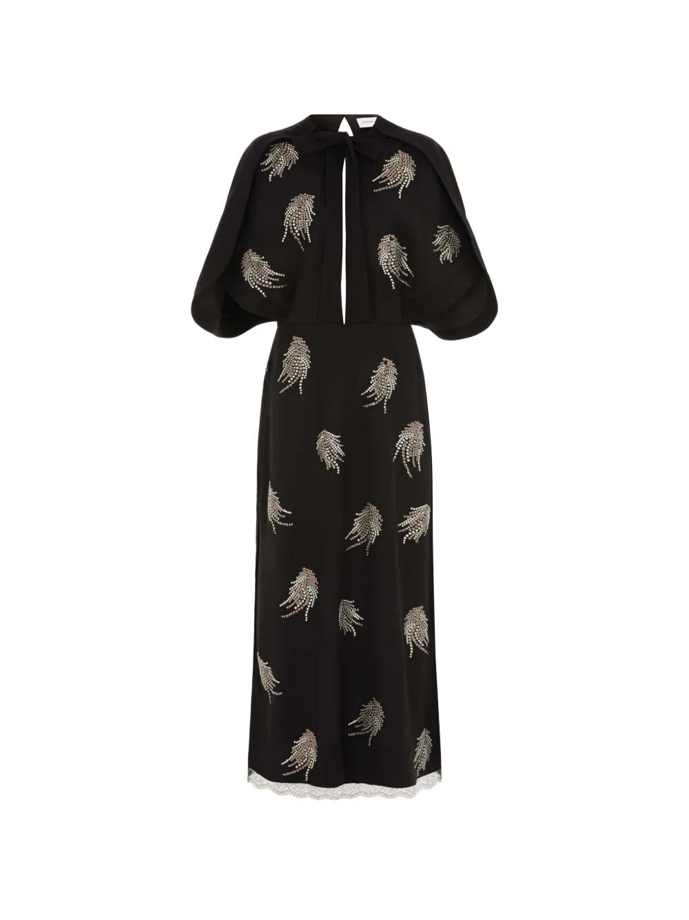 16 arlington black feather dress 16 ARLINGTON Michelle black feather-trimmed mini dress