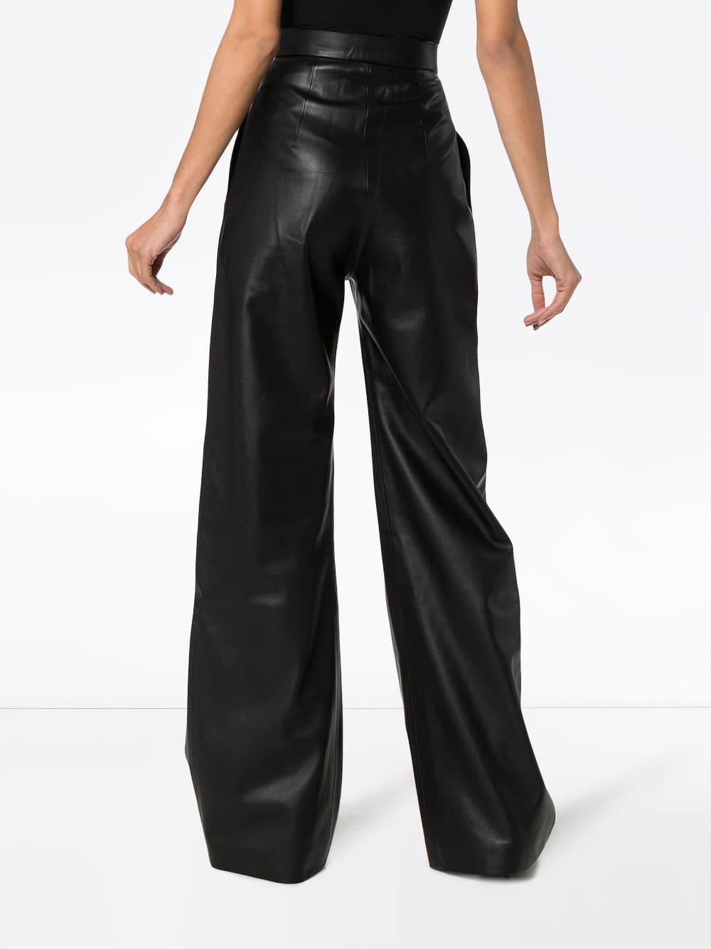 High-waisted Faux Leather Trousers 