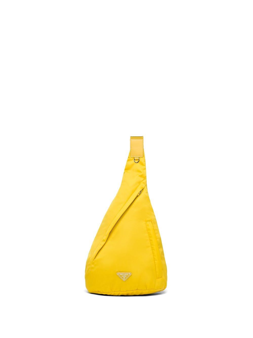 Prada Synthetic Re-nylon Logo-plaque Backpack in Yellow for Men | Lyst