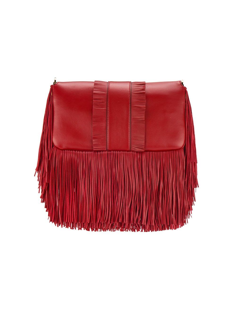 red fringe bag
