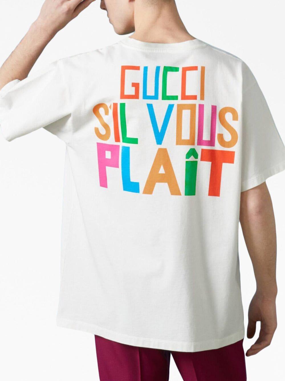 Gucci GG Cotton Printed T-shirt in White for Men | Lyst