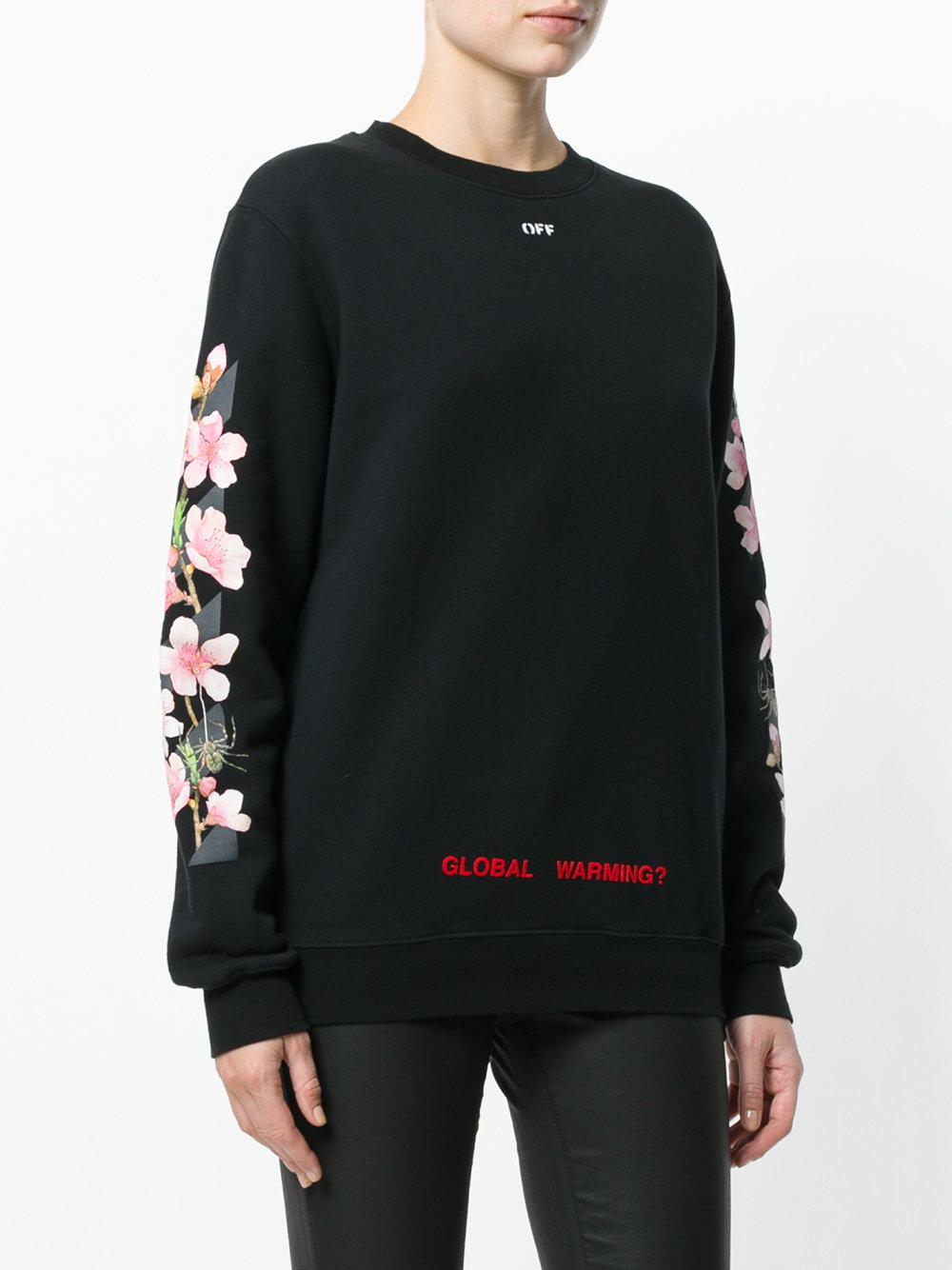 Off-White c/o Virgil Abloh Cherry Flower Sweatshirt in Black | Lyst