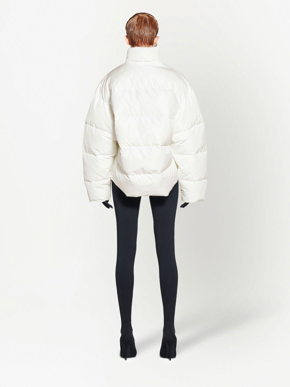 Balenciaga Short Puffer Jacket in White | Lyst