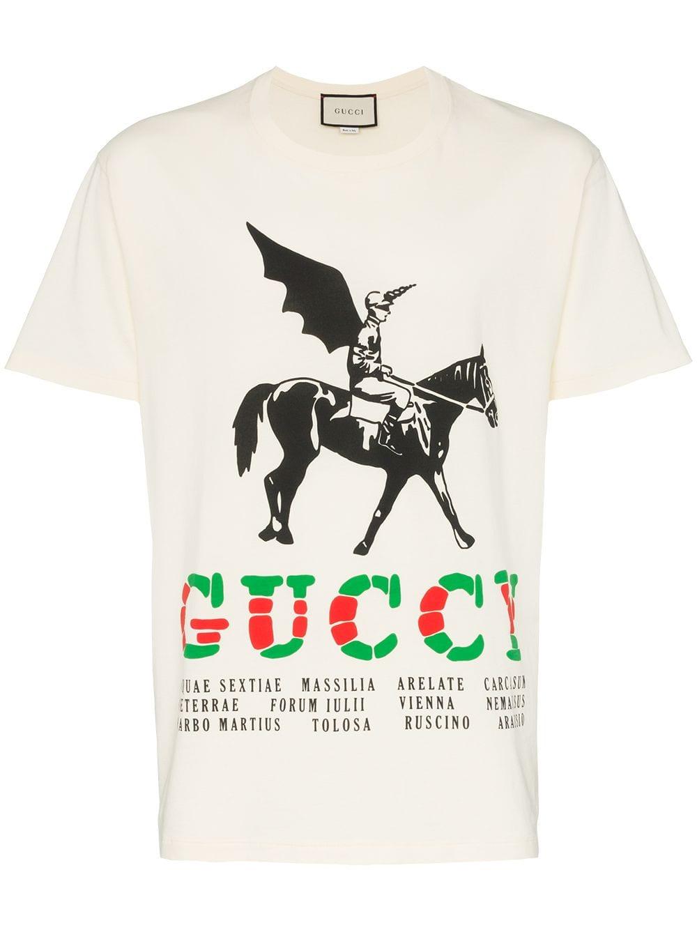 Gucci Cotton Winged Jockey Guccy Logo T 