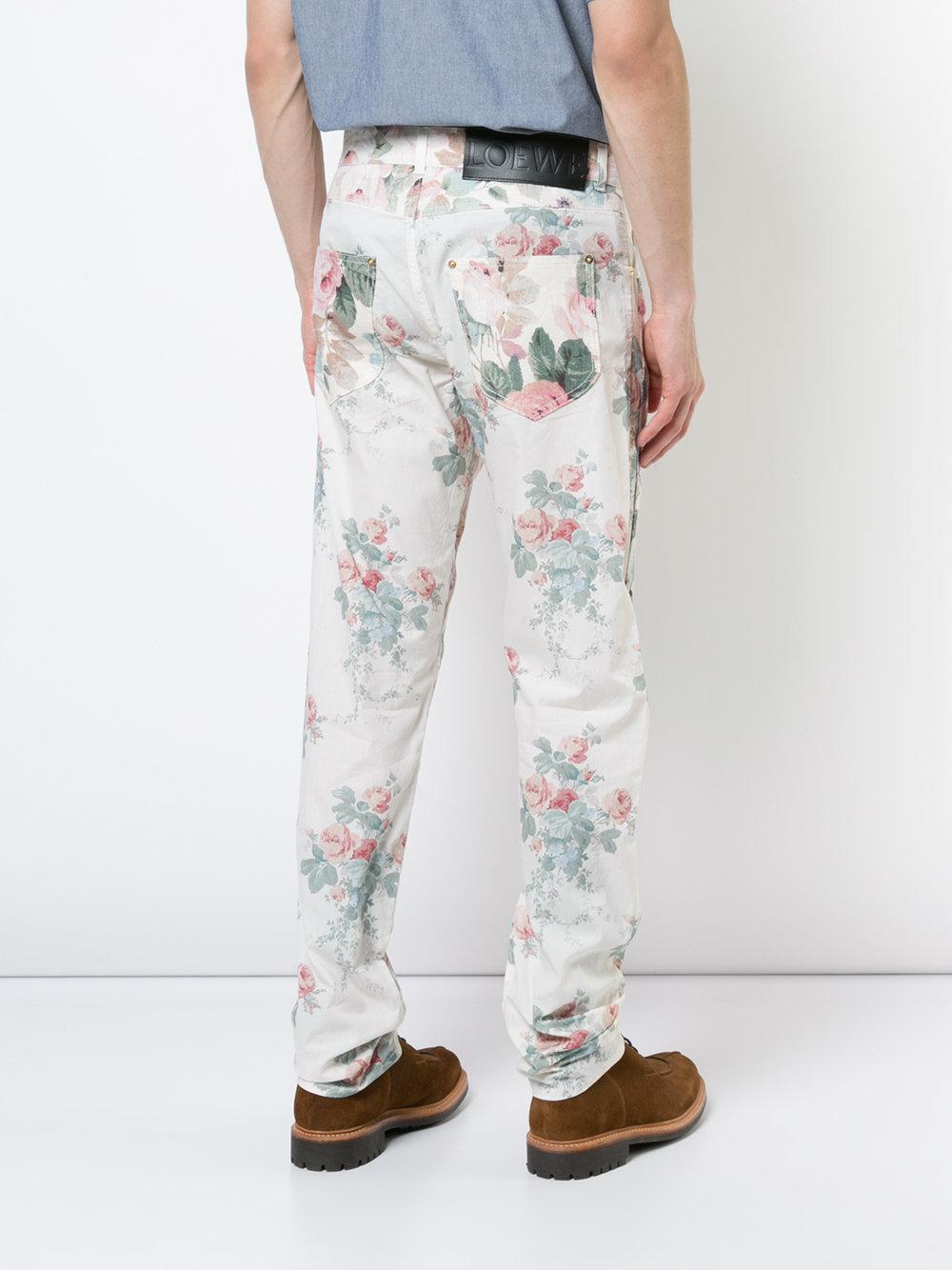 Loewe Cotton Floral Print Trousers for 